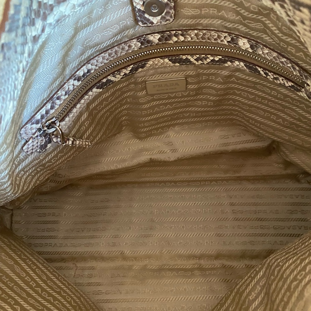 Prada Python Logo Hobo Roccia - Picture 8 of 14